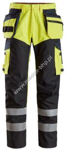 Snickers 6265 Spodnie Odblaskowe ProtecWork z workami kieszeniowymi, wzmocnione, EN 20471/1